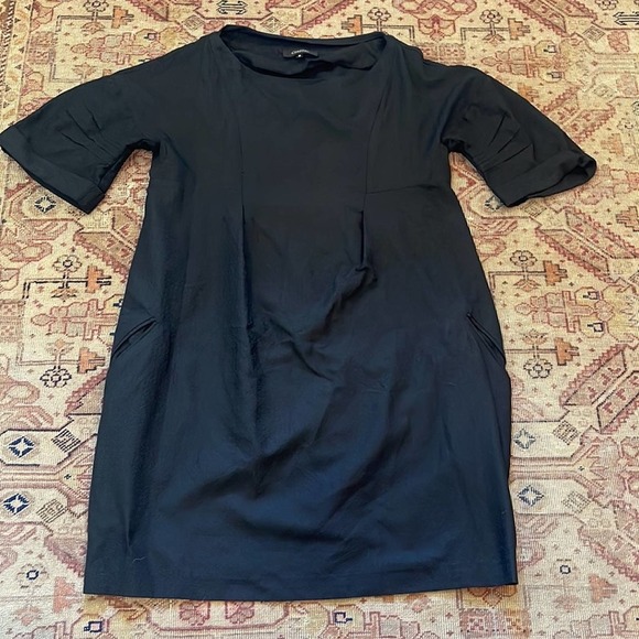 Cotélac | short sleeve black shift dress size 2 with pockets - Picture 2 of 8